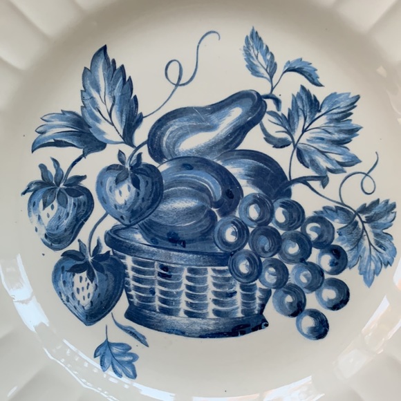 Turkey Serving Platter Collectible Ann Orr Limoges Concord TC Vintage Blue Fruit - Picture 2 of 7